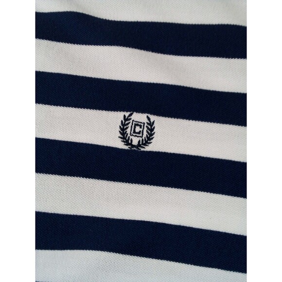 Men's Chaps Blue And White Striped Polo Shirts Size XL Short Sleeve - Picture 4 of 11